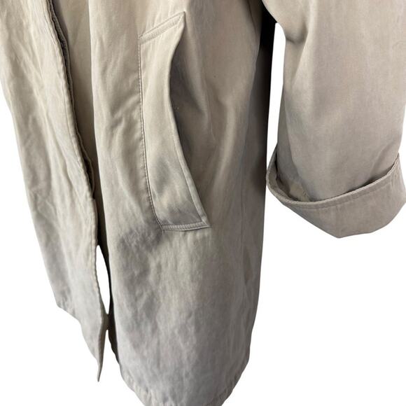 Talbots Womens Beige Tench Coat Jacket Lined Mid Length Casual Classic sz 8 - Picture 8 of 16